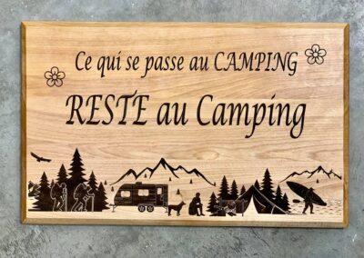 Amateur de plein air, passionnés de camping, pancarte personnalisée pour terrain de camping