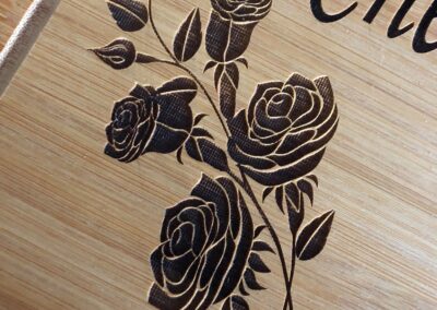 Bouquet de roses gravé au laser cadeau personnalisé