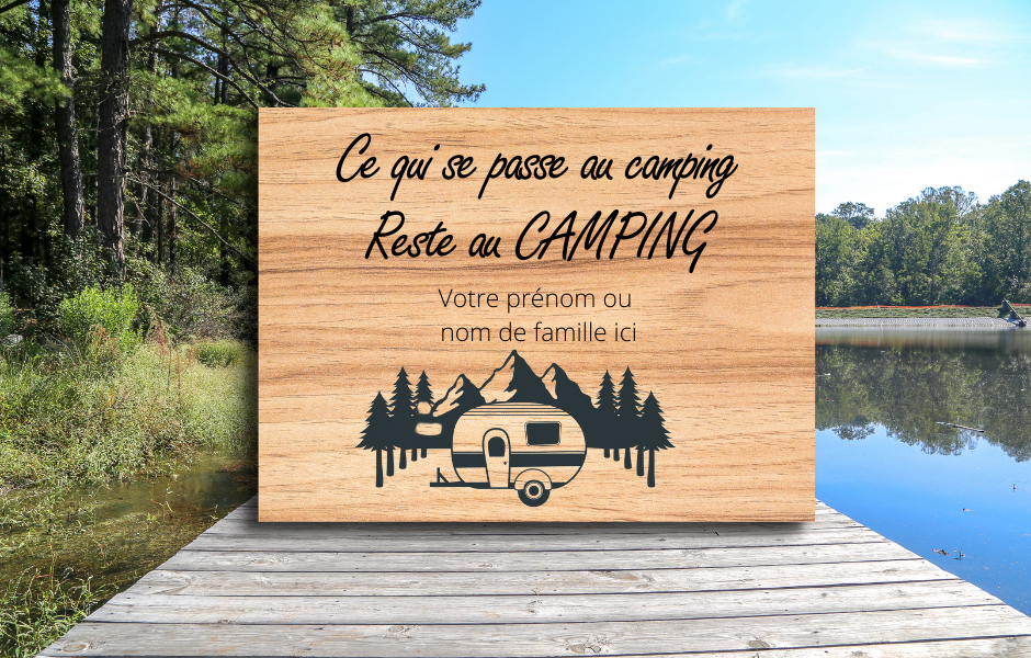 Affiche terrain de camping personnalisée - Roulotte freestyle